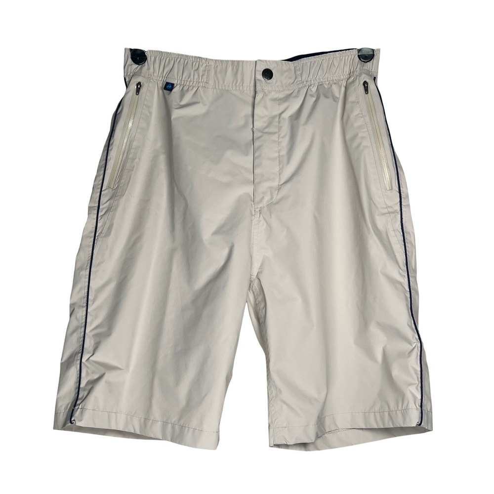johnnie-O Mens Performance Shorts Gray Size M Zip Pockets Elastic Waist Golf
